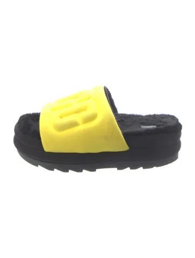 Pre-owned Ugg Neoprene Slides In Blue/yellow
