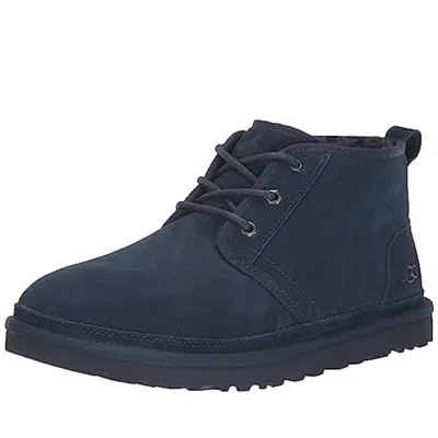 Ugg Neumel Boots Men's Deep Ocean Suede Wool Lined Ankle Chukka Zap2329 In Black