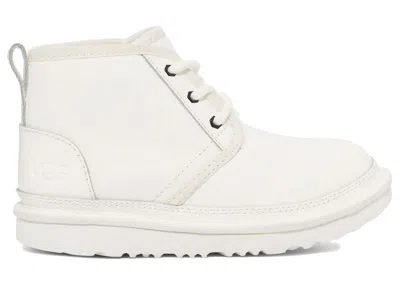 Pre-owned Ugg Neumel Ii Leather Boot (kids) Sneakers Inleather In White/white Leather