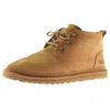 Ugg Neumel Lace Up Shoes In Leather Color Suede In Brown