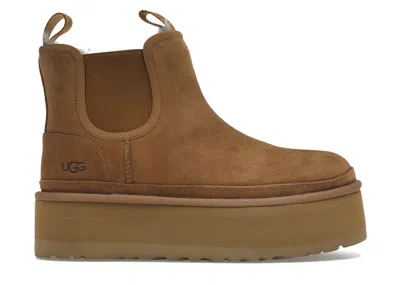 Pre-owned Ugg Neumel Platform Chelsea Boot (women's) Sneakers In Chestnut