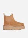 Ugg Neumel Platform Suede Chelsea Boots In Brown