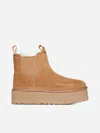 Ugg Neumel Platform Suede Chelsea Boots In Brown