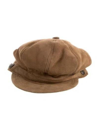 Pre-owned Ugg Neutral Suede Newsboy Cap
