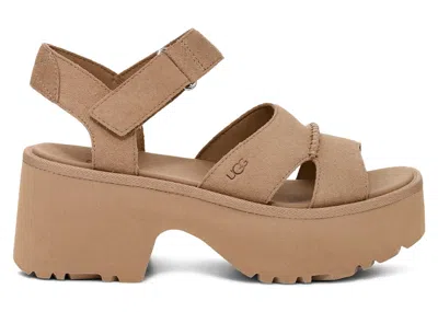 Pre-owned Ugg New Heights Ankle Strap Sandal (women's) Sneakers In Mustard Seed In Yellow