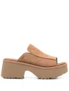 Ugg 55mm New Heights Mules In Beige
