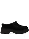 Ugg Womens Faux Fur Lined Leather Clogs In Black