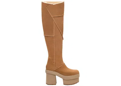 Pre-owned Ugg New Heights Platform Xtra Boot (women's) Sneakers In Chestnut