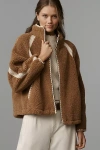Ugg Nikia Fluff Crochet Fleece Jacket In Brown