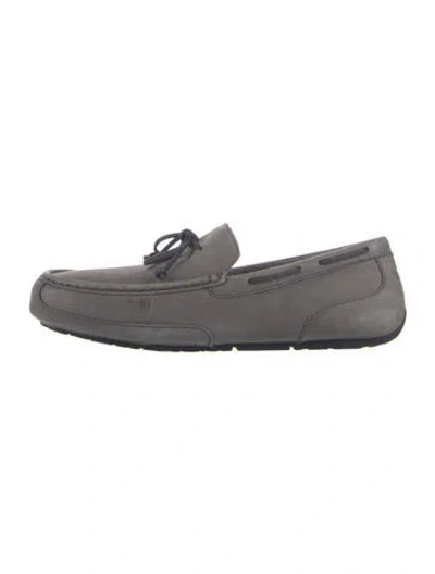 Pre-owned Ugg Nubuck Bow Accents Loafers In Gray