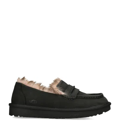 Ugg Nubuck Ellis Loafers In Black