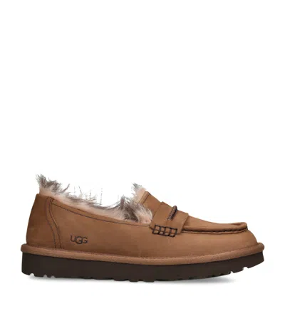 Ugg Nubuck Ellis Loafers In Brown