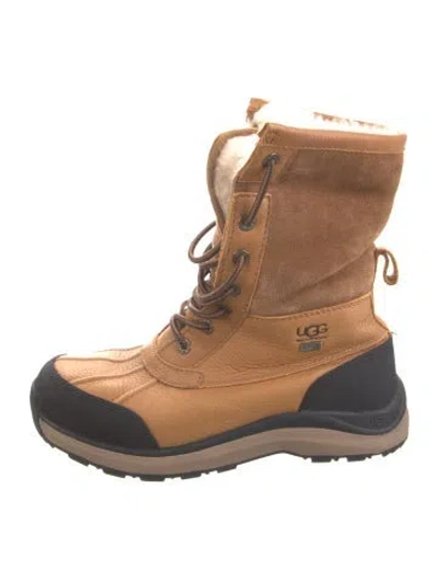 Pre-owned Ugg Nubuck Lace-up Boots In Brown
