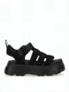 Ugg Nubuck Leather Sandals With Red Platform Sole In White