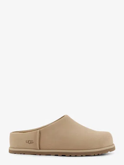Ugg Nubuck Sandals With Engraved Logo On The Side In Neutral