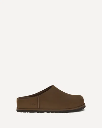 Ugg Nubuk Leather Mules In Brown