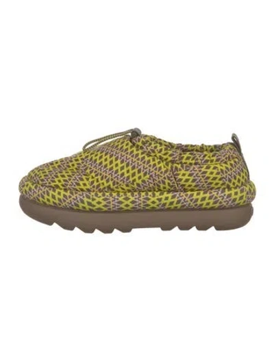 Pre-owned Ugg Nylon Patterned Sneakers In Yellow