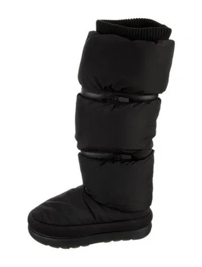 Pre-owned Ugg Nylon Rain Boots In Black