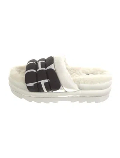 Pre-owned Ugg Nylon Slides In White