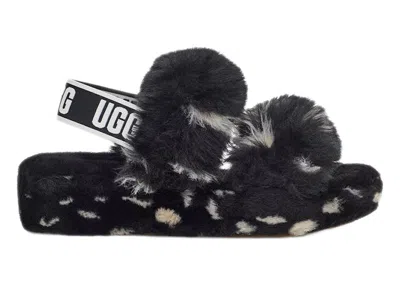 Pre-owned Ugg Oh Yeah Spots Slide (women's) Sneakers In Black/white