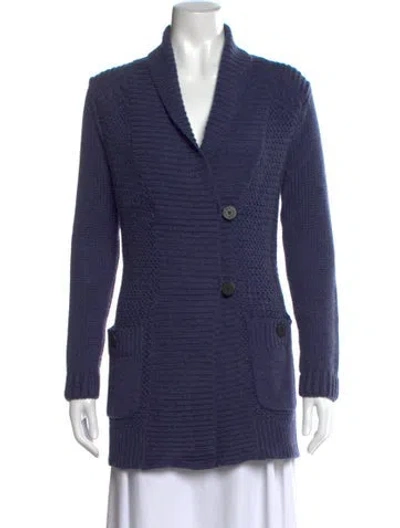 Pre-owned Ugg Open Front Sweater In Blue