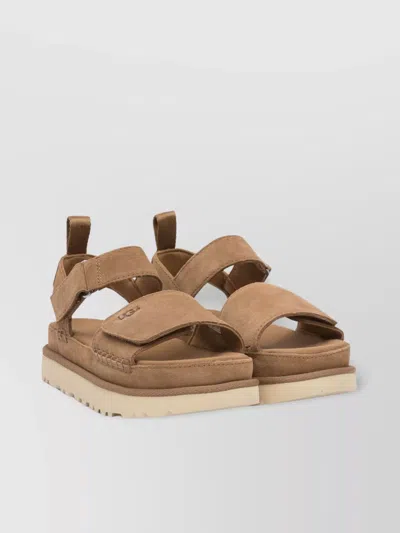 Ugg Open Toe Sandals Textured Sole In Brown