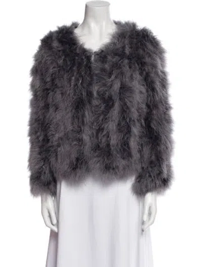 Pre-owned Ugg Ostrich Feather Down Jacket In Gray