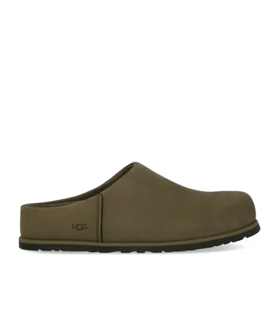Ugg ® Men's Otzo Clog Nubuck Shoes In Burnt Olive In Green