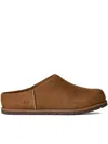 Ugg Matte Finish Smooth Rounded Toe Clogs In Brown