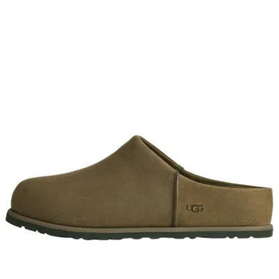 Ugg ® Men's Otzo Clog Nubuck Shoes In Burnt Olive In Green