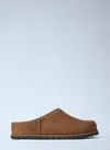 Ugg Matte Finish Smooth Rounded Toe Clogs In Brown