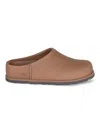 Ugg Matte Finish Smooth Rounded Toe Clogs In Brown