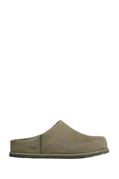 Ugg ® Men's Otzo Clog Nubuck Shoes In Burnt Olive In Green