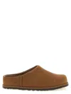 Ugg Matte Finish Smooth Rounded Toe Clogs In Brown