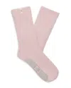 Ugg Paityn Cozy Gripper Crew Socks In Ashen Rose