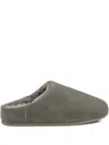 Ugg Grey Suede Slippers With Shearling Interior In Gray