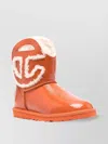 Ugg Patent Calf Leather Cutout Ankle Boots In Orange
