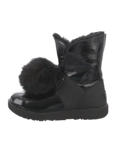 Pre-owned Ugg Patent Leather Boots In Black