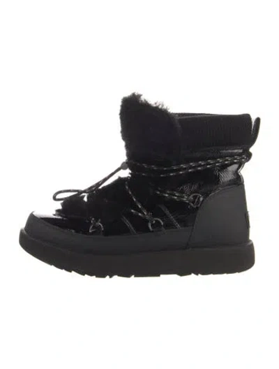 Pre-owned Ugg Patent Leather Boots In Blue