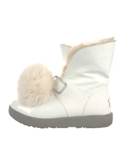 Pre-owned Ugg Patent Leather Boots In White