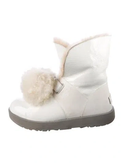 Pre-owned Ugg Patent Leather Boots In White