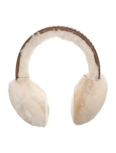 Pre-owned Ugg Pattern Print Fur Earmuffs In Neutrals