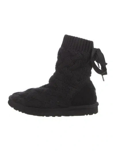Pre-owned Ugg Patterned Boots In Black