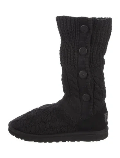 Pre-owned Ugg Patterned Boots In Black