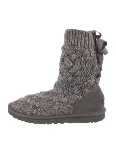 Pre-owned Ugg Patterned Boots In Grey