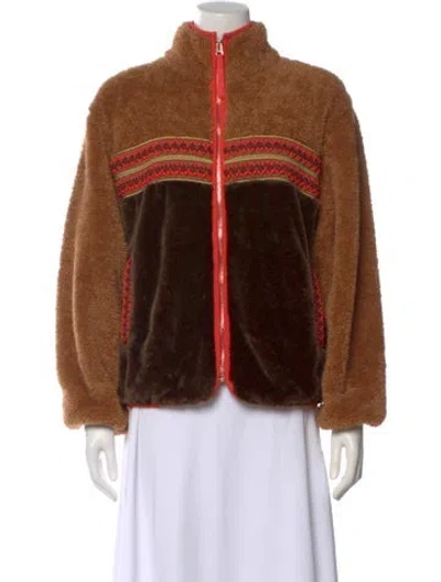 Pre-owned Ugg Patterned Long Sleeve Top In Brown