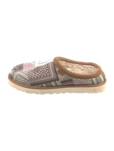 Pre-owned Ugg Patterned Slides In Purple