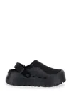 Ugg Peakmod Black Mules With Adjustable Strap And Lug Sole In Tech Fabric Man