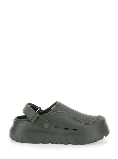 UGG 'PEAKMOD' GREEN MULES WITH ADJUSTABLE STRAP AND LUG SOLE IN TECH FABRIC MAN