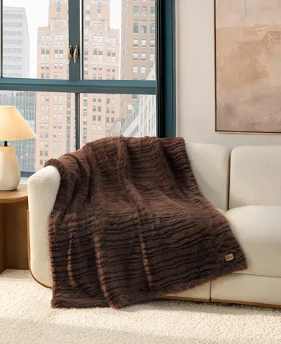 Ugg Petra Faux Fur Throw, 50" X 70" In Brown